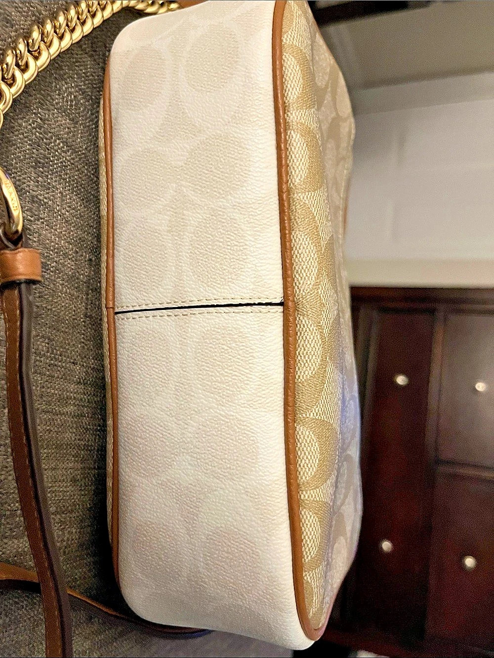 Coach Mini Jamie Camera Bag in Signature Canvas Brown & Cream - Picture 5 of 10